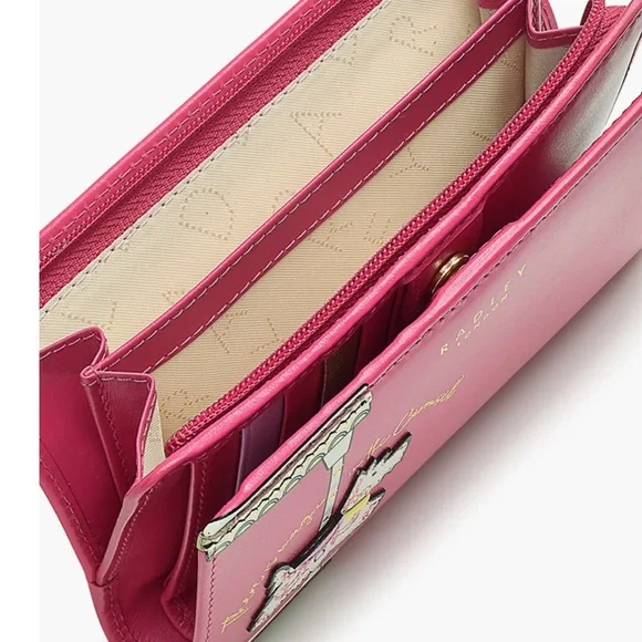 Radley London Magic Carousel Pink Medium Leather Bifold Wallet New - Picture 2 of 5